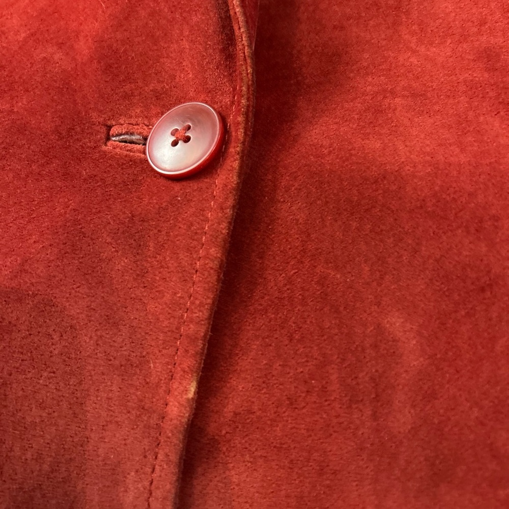 VINTAGE Alfani Suede Leather Blazer Jacket Brick L - Picture 8 of 14